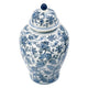 Brady Ginger Jar with Dome Lid | Floral Pattern Blue-White Porcelain 23"