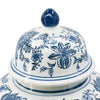Brady Ginger Jar with Dome Lid | Floral Pattern Blue-White Porcelain 23"