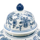 Brady Ginger Jar with Dome Lid | Floral Pattern Blue-White Porcelain 23"