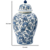 Brady Ginger Jar with Dome Lid | Floral Pattern Blue-White Porcelain 23"