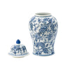 Brady Ginger Jar with Dome Lid | Floral Pattern Blue-White Porcelain 18"