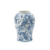Brady Ginger Jar with Dome Lid | Floral Pattern Blue-White Porcelain 18"
