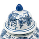 Brady Ginger Jar with Dome Lid | Floral Pattern Blue-White Porcelain 18"