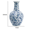 Macy Accent Flower Vase | Traditional Floral Blue White Porcelain 24"
