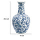 Macy Accent Flower Vase | Traditional Floral Blue White Porcelain 24"