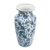 Macy Wide Decorative Vase | Traditional Floral Blue White Porcelain 12"