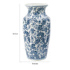 Macy Wide Decorative Vase | Traditional Floral Blue White Porcelain 12"