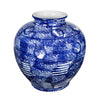 Caleb Decorative Vase | Speckled Glazed Finish | Blue-White Porcelain 9"