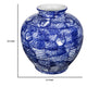 Caleb Decorative Vase | Speckled Glazed Finish | Blue-White Porcelain 9"