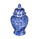 Jonah Ginger Jar | Speckled-Circular Patterns | Blue-White Porcelain 17"