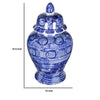 Jonah Ginger Jar | Speckled-Circular Patterns | Blue-White Porcelain 17"