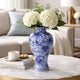 Caleb Accent Vase | Speckled Glazed Finish | Blue-White Porcelain 13"