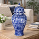 Jonah Ginger Jar | Speckled-Circular Pattern Blue-White Porcelain 20"