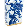 Maxon Lidded Jar | Bird-Floral Motifs | Golden Rim Blue-White Porcelain 11"