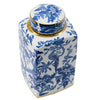 Maxon Lidded Jar | Bird-Floral Motifs | Golden Rim Blue-White Porcelain 13"