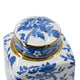 Maxon Lidded Jar | Bird-Floral Motifs | Golden Rim Blue-White Porcelain 13"