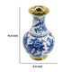 Wyatt Flower Vase | Floral Pattern Gold Rim White-Blue Porcelain 16"
