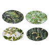 Linda Charger Plates Set of 4 | Foliage Motifs | Green-Black 13"