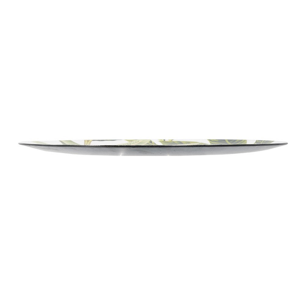 Linda Charger Plates Set of 4 | Foliage Motifs | Green-Black 13"