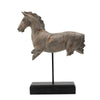 Marie Horse Statue with Black Iron Stand | Gray Resin-Stone Powder 17"