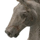 Marie Horse Statue with Black Iron Stand | Gray Resin-Stone Powder 17"