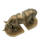 Sofia Decorative Rhino Bookend 2 Piece | Lifelike Bronze Polyresin 11"