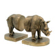 Sofia Decorative Rhino Bookend 2 Piece | Lifelike Bronze Polyresin 11"