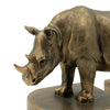 Sofia Decorative Rhino Bookend 2 Piece | Lifelike Bronze Polyresin 11"