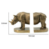 Sofia Decorative Rhino Bookend 2 Piece | Lifelike Bronze Polyresin 11"