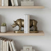 Sofia Decorative Rhino Bookend 2 Piece | Lifelike Bronze Polyresin 11"