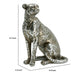 Wendy Sitting Leopard Figurine | Stone Powder-Resin | Metallic Silver 9"
