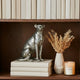 Wendy Sitting Leopard Figurine | Stone Powder-Resin | Metallic Silver 9"