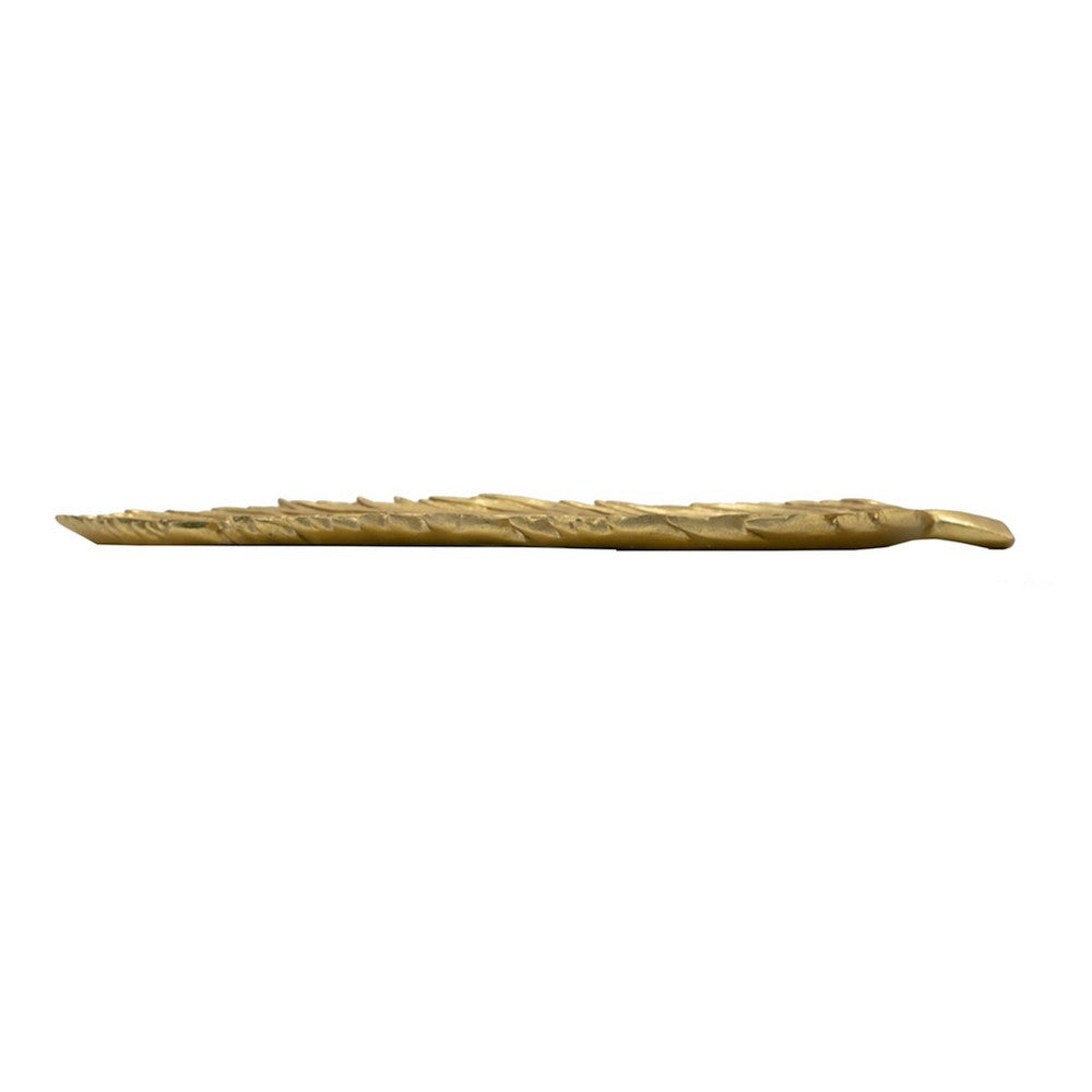 Riley Decorative Plate | Sculpted Leaf Veins Gold Stone Powder-Resin 19"
