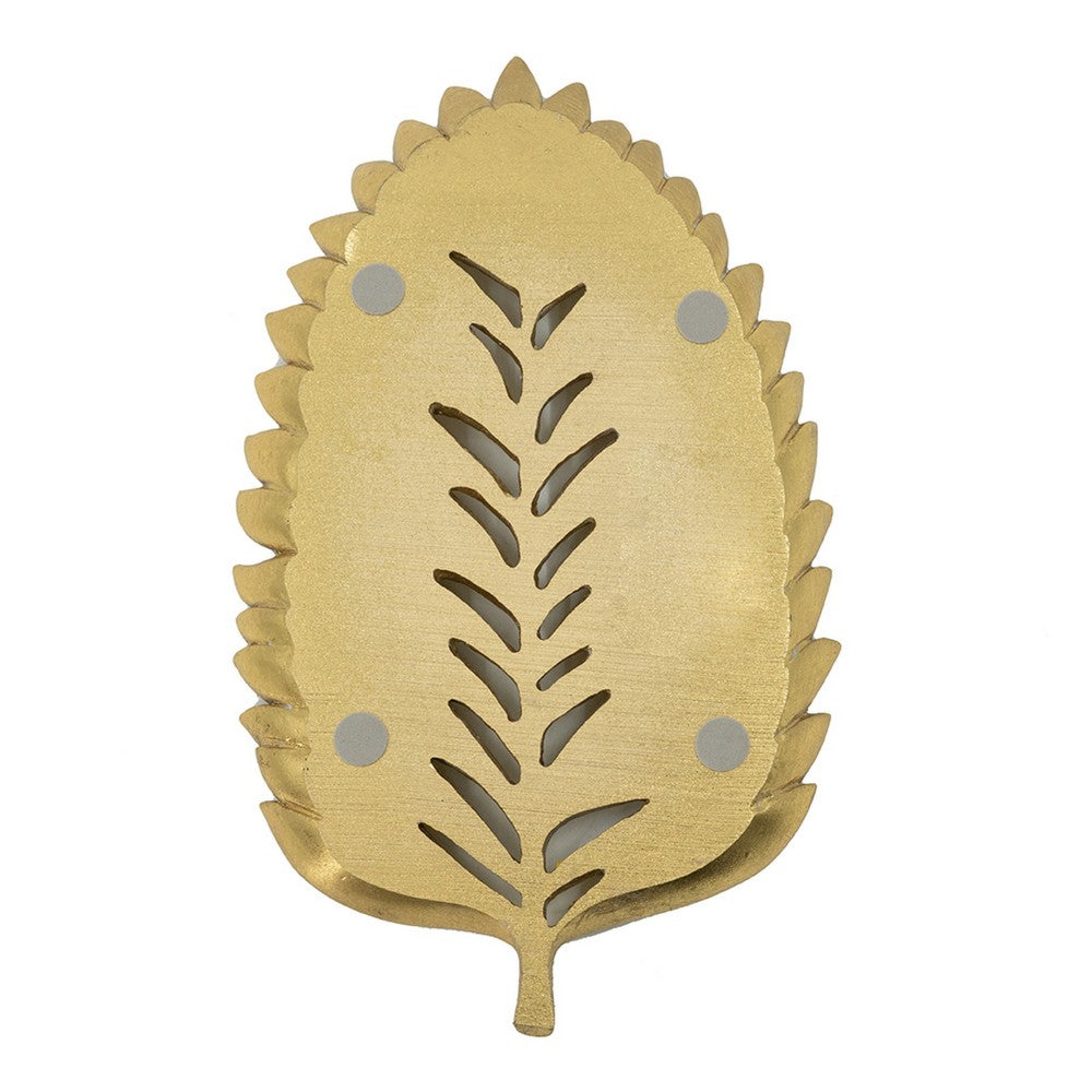 Riley Decorative Leaf Plate | Raised Insect Gold Stone Powder-Resin 11"