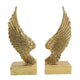 Paula 2pc Wing Bookends | Carved Feather Details | Gold Resin-Stone 9"