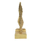 Paula 2pc Wing Bookends | Carved Feather Details | Gold Resin-Stone 9"