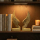 Paula 2pc Wing Bookends | Carved Feather Details | Gold Resin-Stone 9"