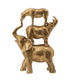 Talia Decorative Stacking Animals | Lifelike Detailed Gold Resin 14"
