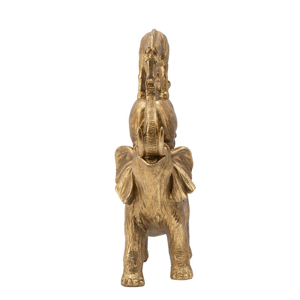 Talia Decorative Stacking Animals | Lifelike Detailed Gold Resin 14"