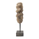 Heide Round Decorative Accent | Brown Paulownia Wood | Black Iron 27"
