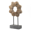 Heide Round Decorative Accent | Brown Paulownia Wood | Black Iron 21"
