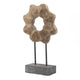 Heide Round Decorative Accent | Brown Paulownia Wood | Black Iron 21"
