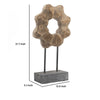 Heide Round Decorative Accent | Brown Paulownia Wood | Black Iron 21"