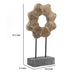 Heide Round Decorative Accent | Brown Paulownia Wood | Black Iron 21"