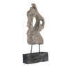 Poppy Abstract Table Accent | Carved Details | Brown Paulownia Wood 31"