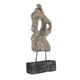Poppy Abstract Table Accent | Carved Details | Brown Paulownia Wood 31"