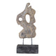 Poppy Abstract Table Accent | Carved Details | Brown Paulownia Wood 31"