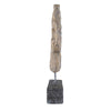 Poppy Abstract Table Accent | Carved Details | Brown Paulownia Wood 31"