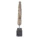 Poppy Abstract Table Accent | Carved Details | Brown Paulownia Wood 31"