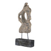 Poppy Abstract Table Accent | Carved Details | Brown Paulownia Wood 31"